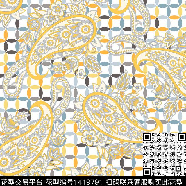 民族风花卉小碎花数码印花华亿平台下载（图片编号: 1419791） - 瓦栏（Walan）