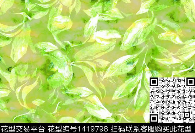 复古大牌风热带华亿平台数码印花华亿平台下载（图片编号: 1419798） - 瓦栏（Walan）