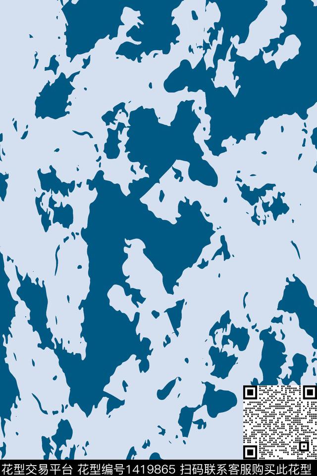 肌理迷彩复古数码印花华亿平台下载（图片编号: 1419865） - 瓦栏（Walan）