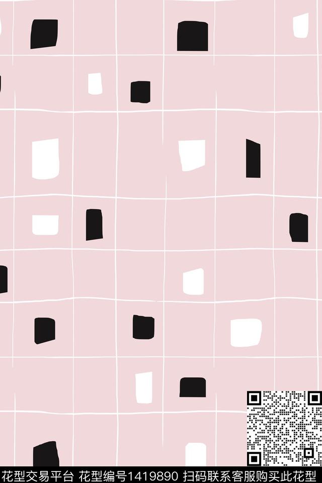 几何简约可爱数码印花华亿平台下载（图片编号: 1419890） - 瓦栏（Walan）