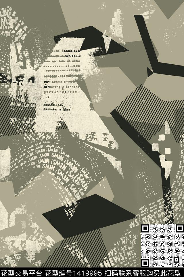 几何男装满版花大牌风传统印花华亿平台下载（图片编号: 1419995） - 瓦栏（Walan）