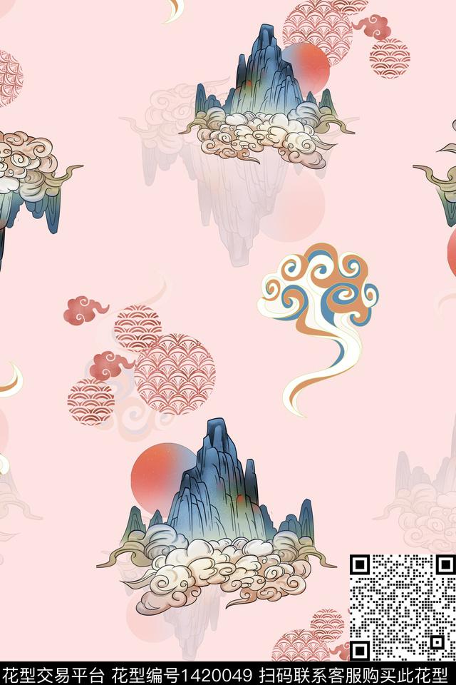 连衣裙女装旗袍传统印花华亿平台下载（图片编号: 1420049） - 瓦栏（Walan）