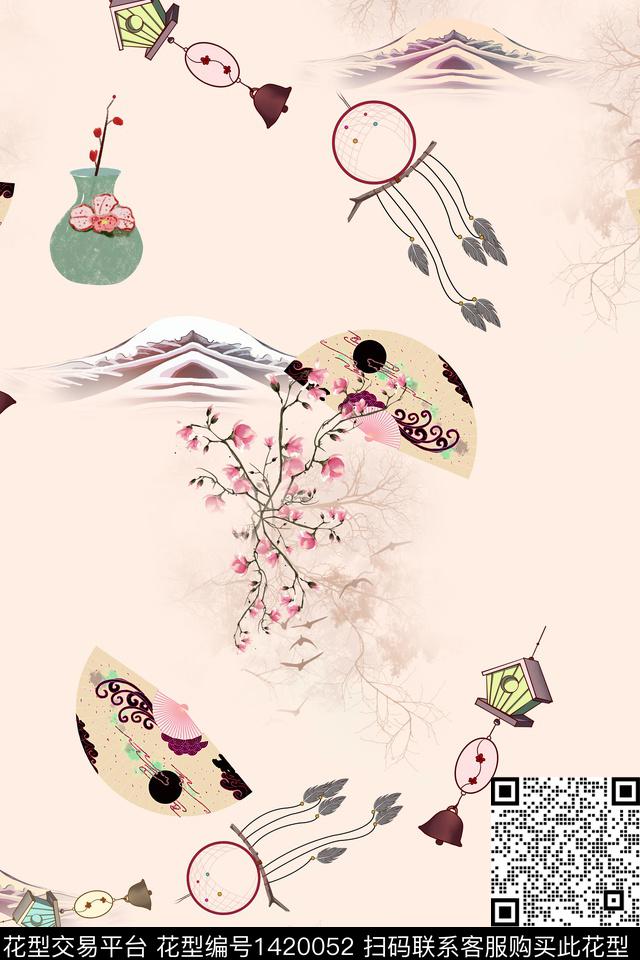 连衣裙女装旗袍传统印花华亿平台下载（图片编号: 1420052） - 瓦栏（Walan）