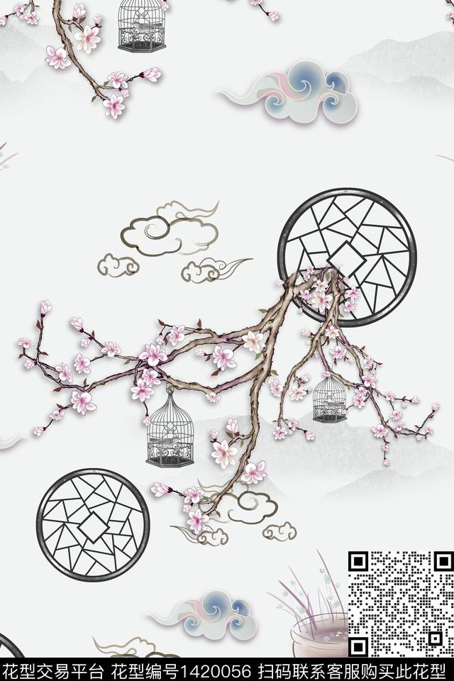 连衣裙女装旗袍传统印花华亿平台下载（图片编号: 1420056） - 瓦栏（Walan）