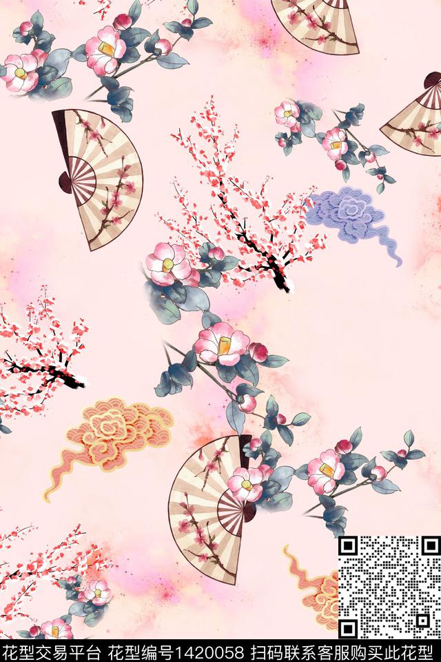 连衣裙女装旗袍传统印花华亿平台下载（图片编号: 1420058） - 瓦栏（Walan）