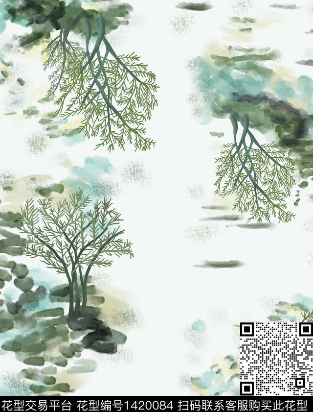 数码华亿平台复古花卉数码印花华亿平台下载（图片编号: 1420084） - 瓦栏（Walan）