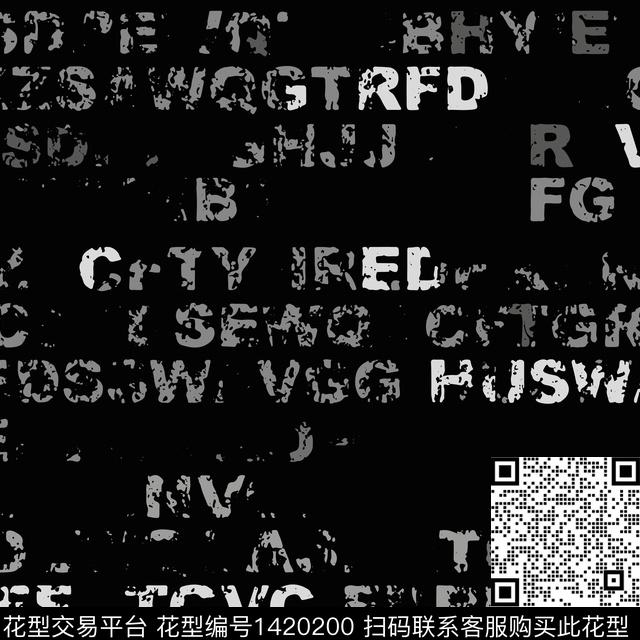 简约字母趣味数码印花华亿平台下载（图片编号: 1420200） - 瓦栏（Walan）