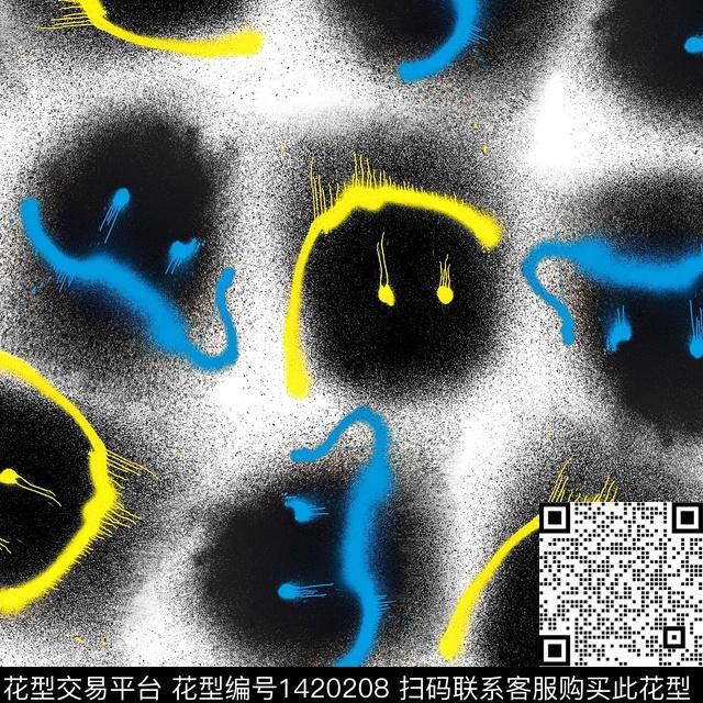 渐变笑脸肌理数码印花华亿平台下载（图片编号: 1420208） - 瓦栏（Walan）