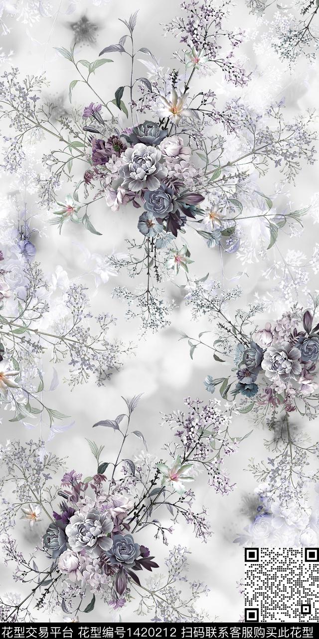 数码华亿平台花卉抽象数码印花华亿平台下载（图片编号: 1420212） - 瓦栏（Walan）