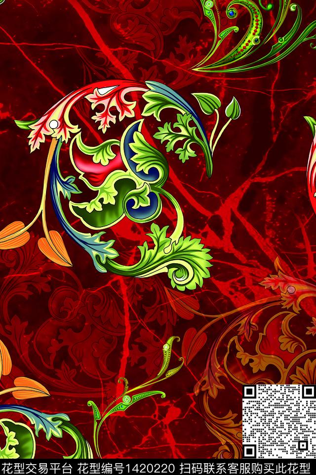 数码华亿平台香云纱真丝数码印花华亿平台下载（图片编号: 1420220） - 瓦栏（Walan）