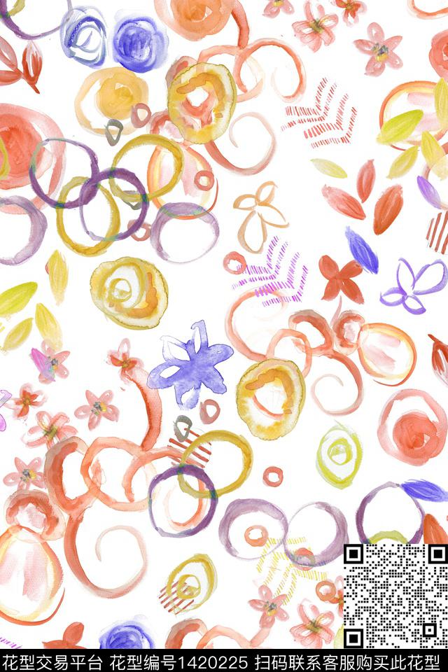 几何肌理抽象数码印花华亿平台下载（图片编号: 1420225） - 瓦栏（Walan）