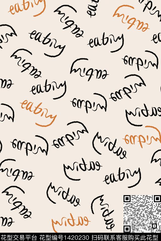 日韩大牌风休闲数码印花华亿平台下载（图片编号: 1420230） - 瓦栏（Walan）