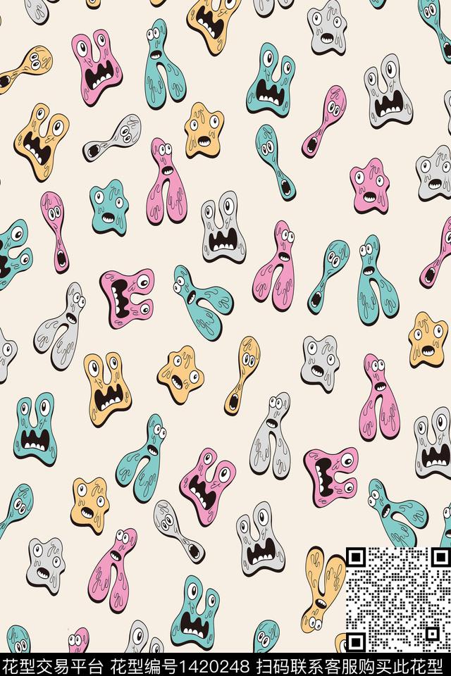 童装几何可爱数码印花华亿平台下载（图片编号: 1420248） - 瓦栏（Walan）