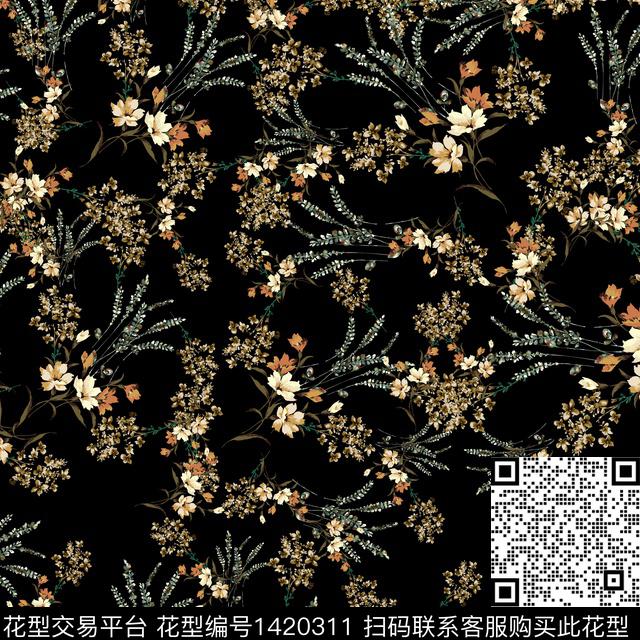 花卉小碎花连续数码印花华亿平台下载（图片编号: 1420311） - 瓦栏（Walan）