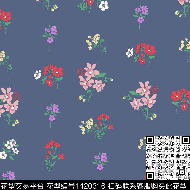 数码华亿平台花卉大牌风数码印花华亿平台下载（图片编号: 1420316） - 瓦栏（Walan）