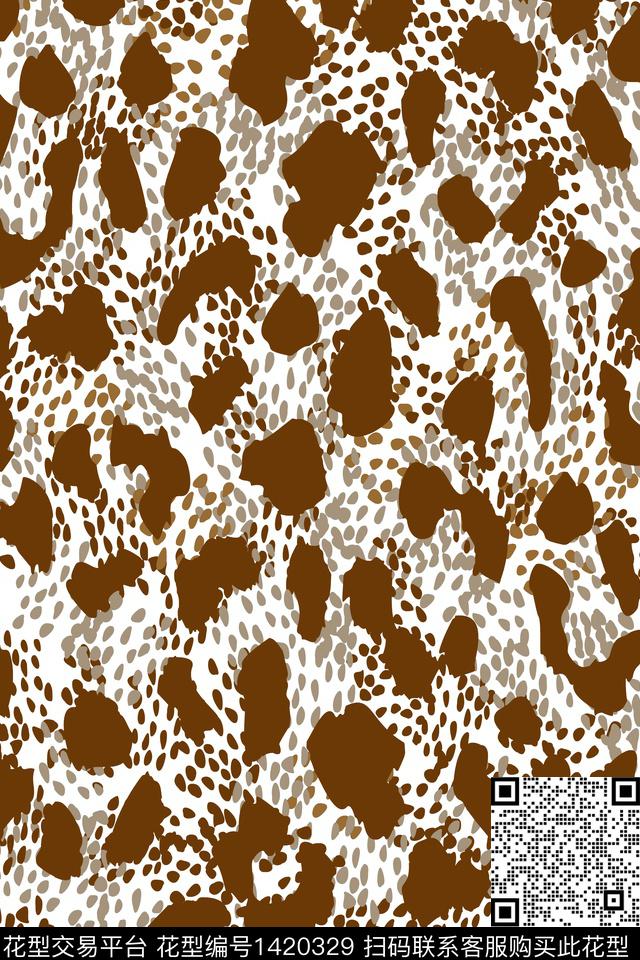 大牌风豹纹动物纹数码印花华亿平台下载（图片编号: 1420329） - 瓦栏（Walan）