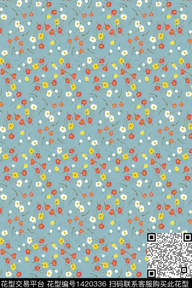 女装小碎花数码印花华亿平台下载（图片编号: 1420336） - 瓦栏（Walan）