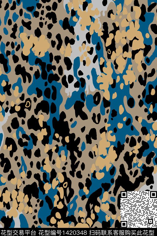大牌风几何迷彩数码印花华亿平台下载（图片编号: 1420348） - 瓦栏（Walan）