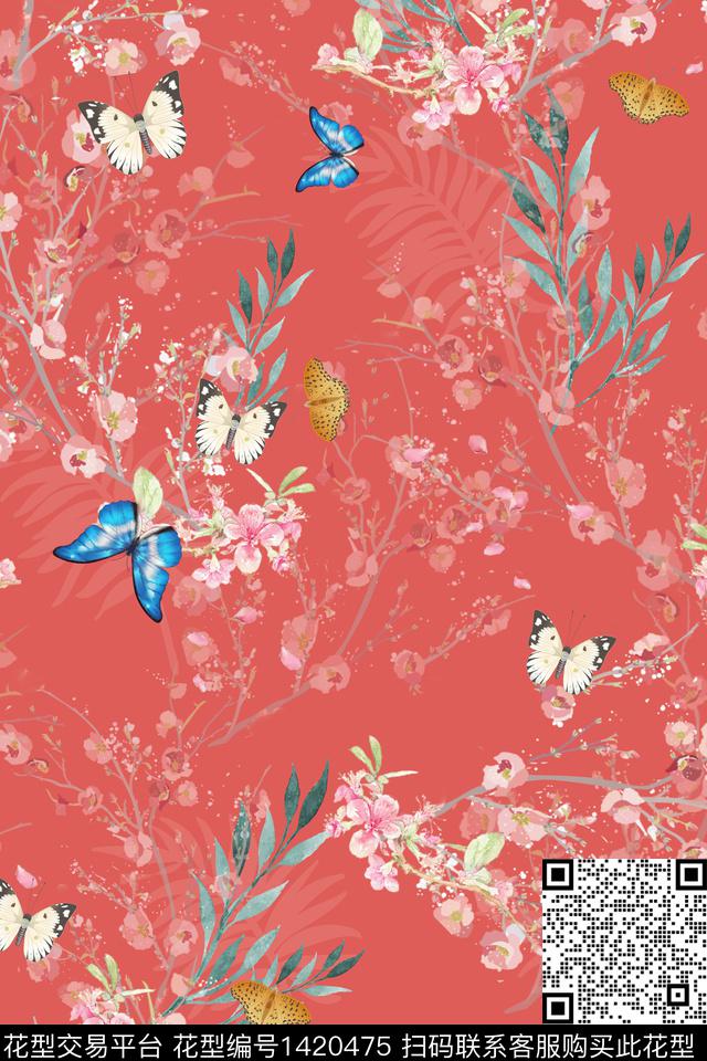 花卉年轻女性小碎花数码印花华亿平台下载（图片编号: 1420475） - 瓦栏（Walan）