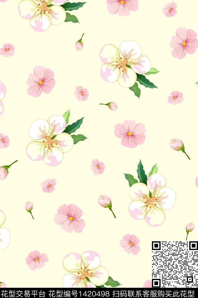数码华亿平台花卉大牌风数码印花华亿平台下载（图片编号: 1420498） - 瓦栏（Walan）