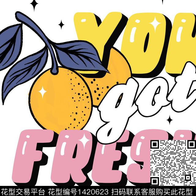 涂鸦胸前独幅时尚数码印花华亿平台下载（图片编号: 1420623） - 瓦栏（Walan）