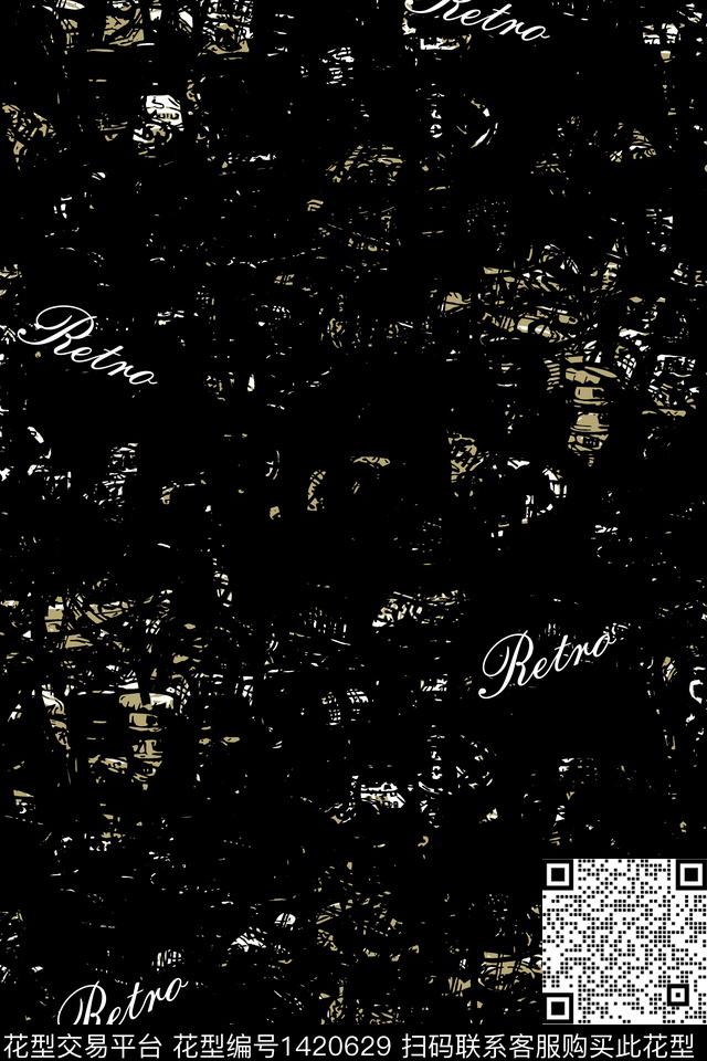 字母纹理潮牌传统印花华亿平台下载（图片编号: 1420629） - 瓦栏（Walan）