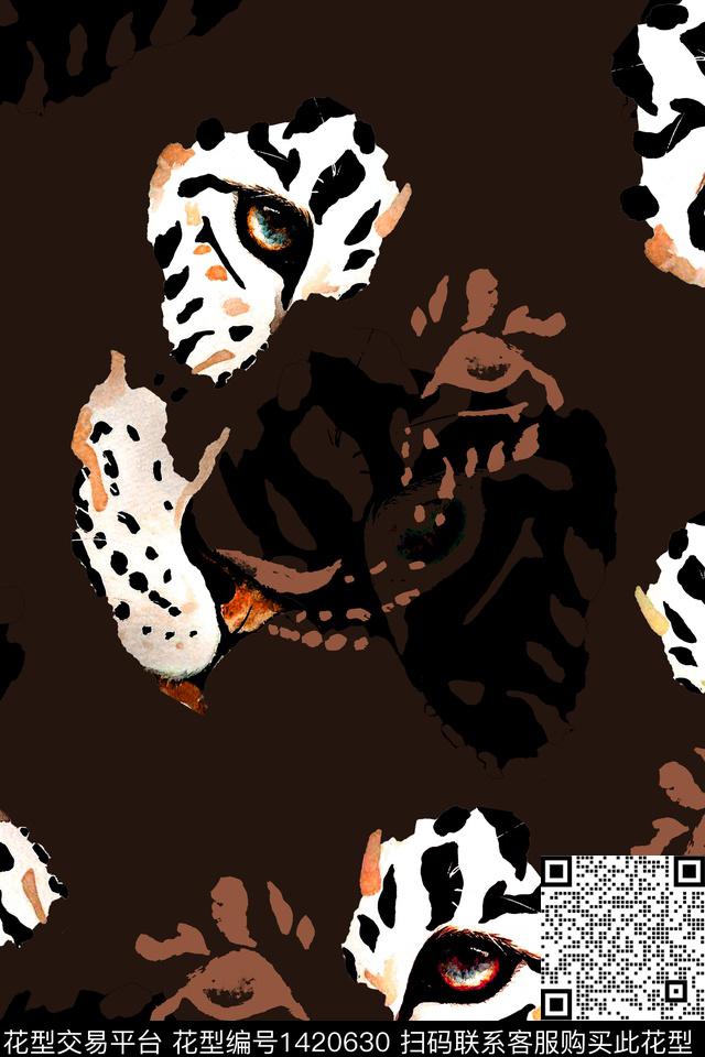 老虎动物纹理数码印花华亿平台下载（图片编号: 1420630） - 瓦栏（Walan）