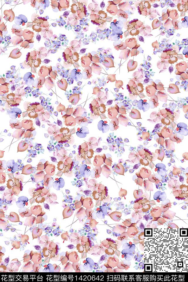 绿植树叶水彩清爽底花卉传统印花华亿平台下载（图片编号: 1420642） - 瓦栏（Walan）