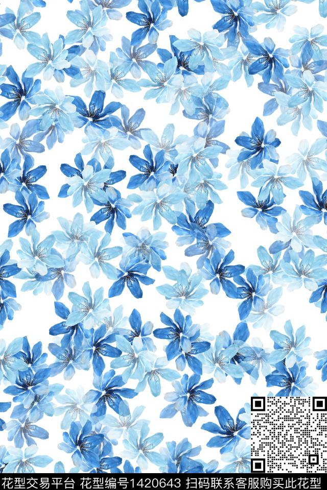 绿植树叶水彩清爽底花卉传统印花华亿平台下载（图片编号: 1420643） - 瓦栏（Walan）