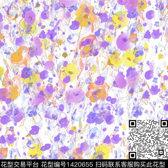 绿植树叶水彩清爽底花卉传统印花华亿平台下载（图片编号: 1420655） - 瓦栏（Walan）