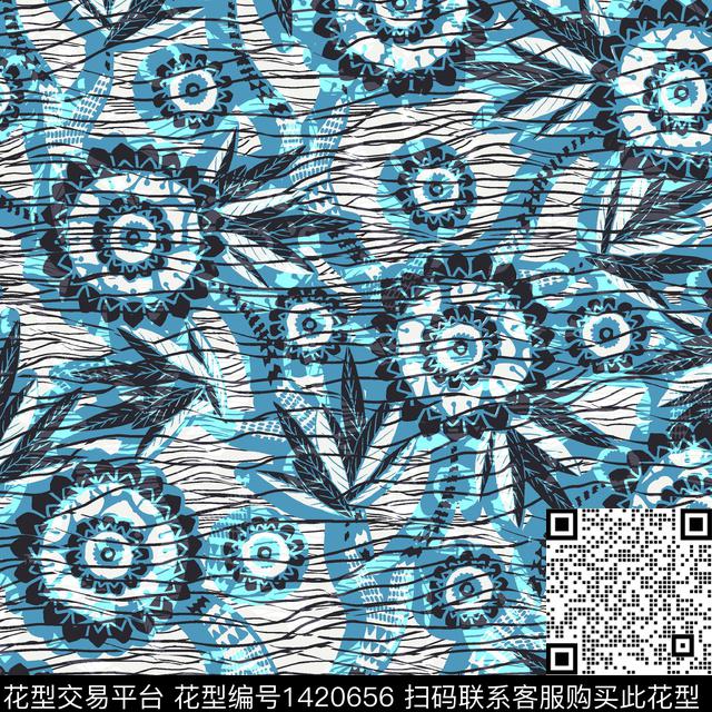 线条几何肌理传统印花华亿平台下载（图片编号: 1420656） - 瓦栏（Walan）