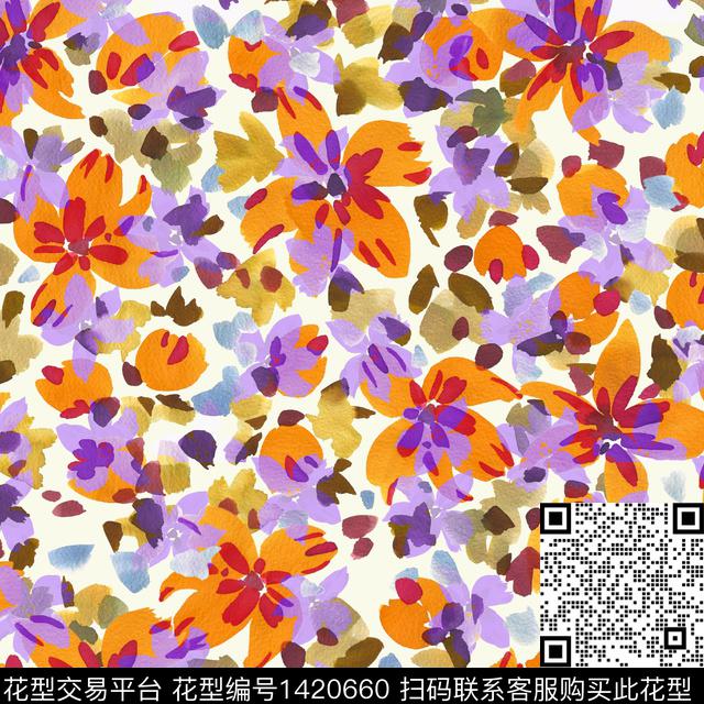 肌理绿植树叶水彩传统印花华亿平台下载（图片编号: 1420660） - 瓦栏（Walan）