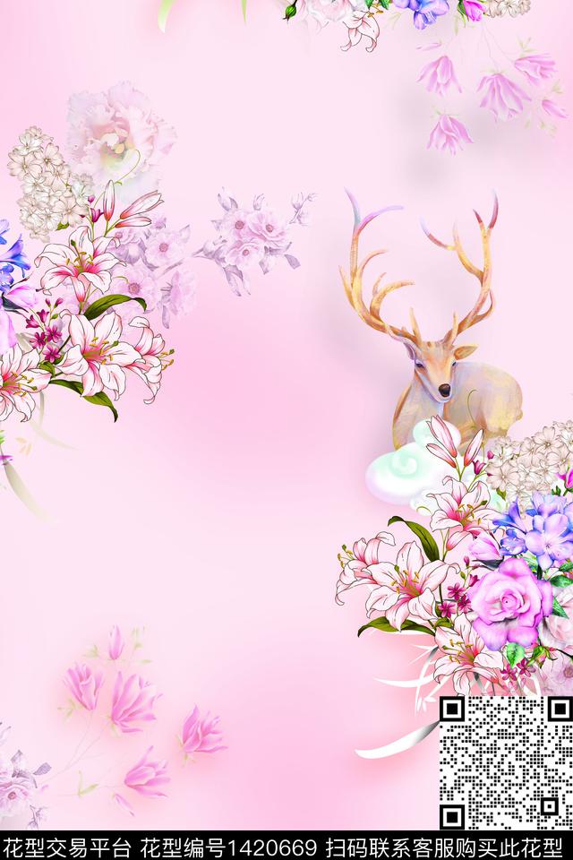 花卉中国风小碎花数码印花华亿平台下载（图片编号: 1420669） - 瓦栏（Walan）