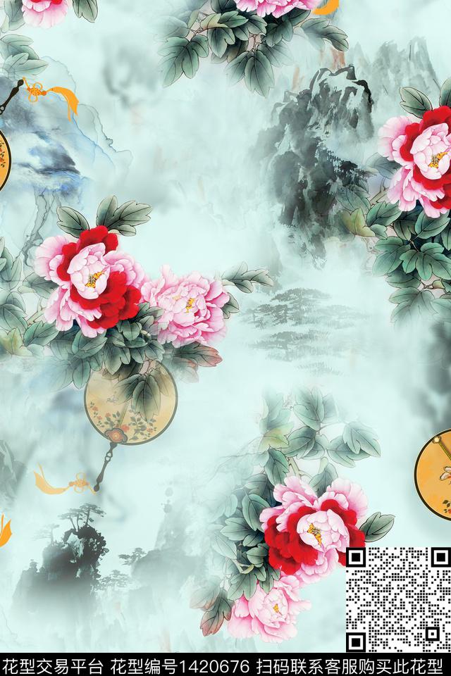 花卉中国风小碎花数码印花华亿平台下载（图片编号: 1420676） - 瓦栏（Walan）