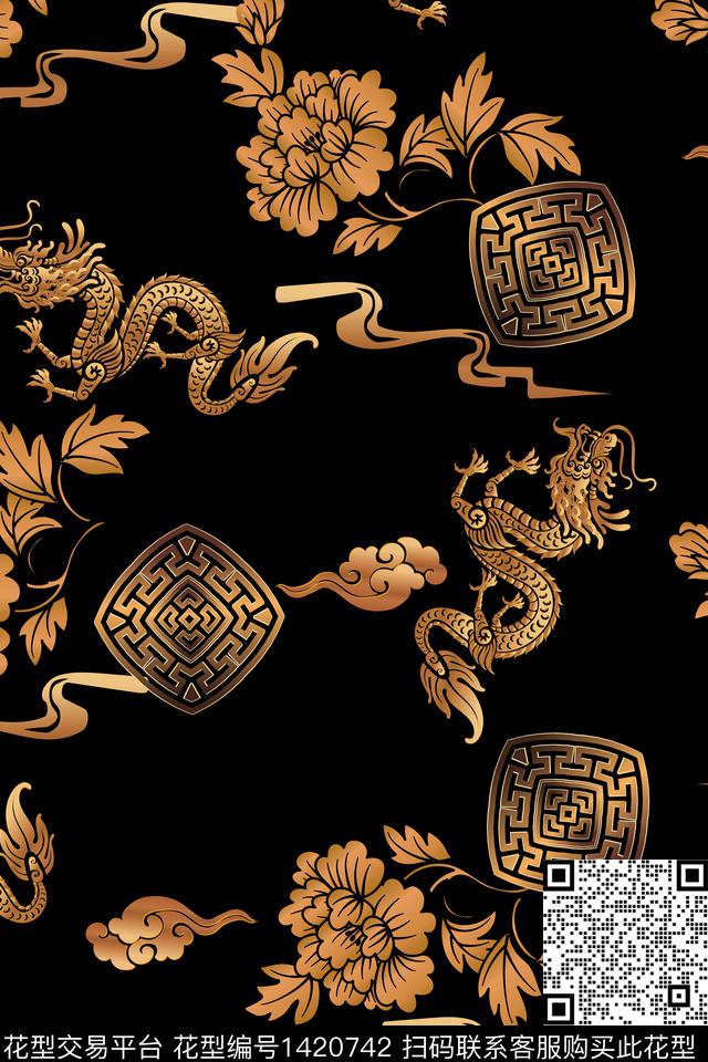 花卉香云纱中老年数码印花华亿平台下载（图片编号: 1420742） - 瓦栏（Walan）