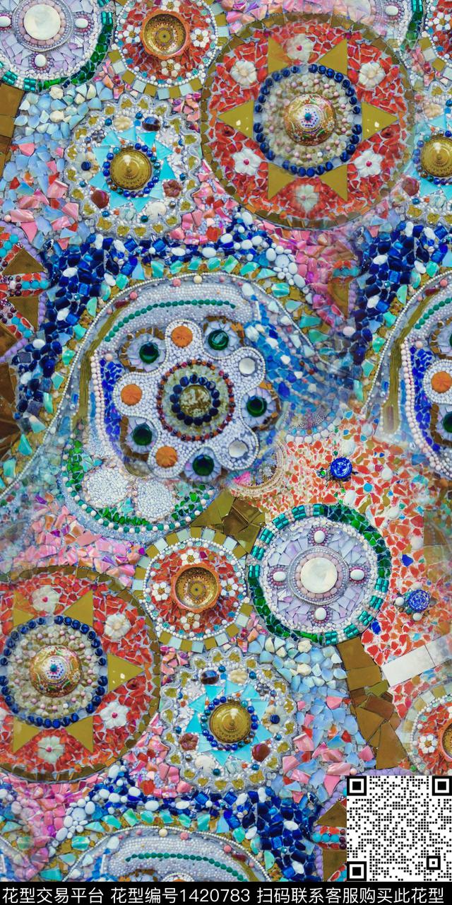 几何民族风数码印花华亿平台下载（图片编号: 1420783） - 瓦栏（Walan）