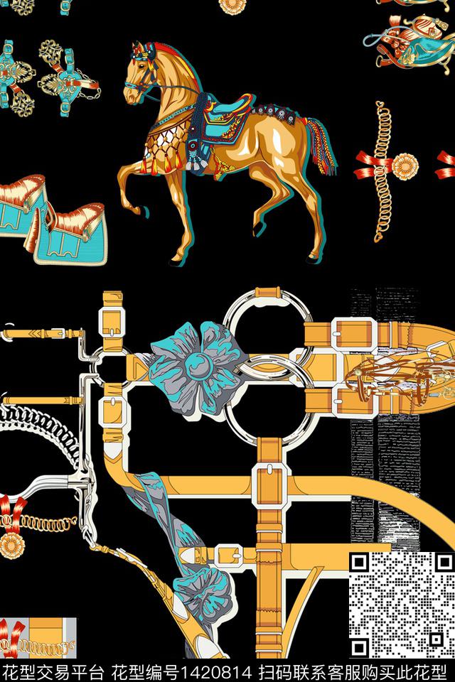 衬衫链条抽象男装数码印花华亿平台下载（图片编号: 1420814） - 瓦栏（Walan）