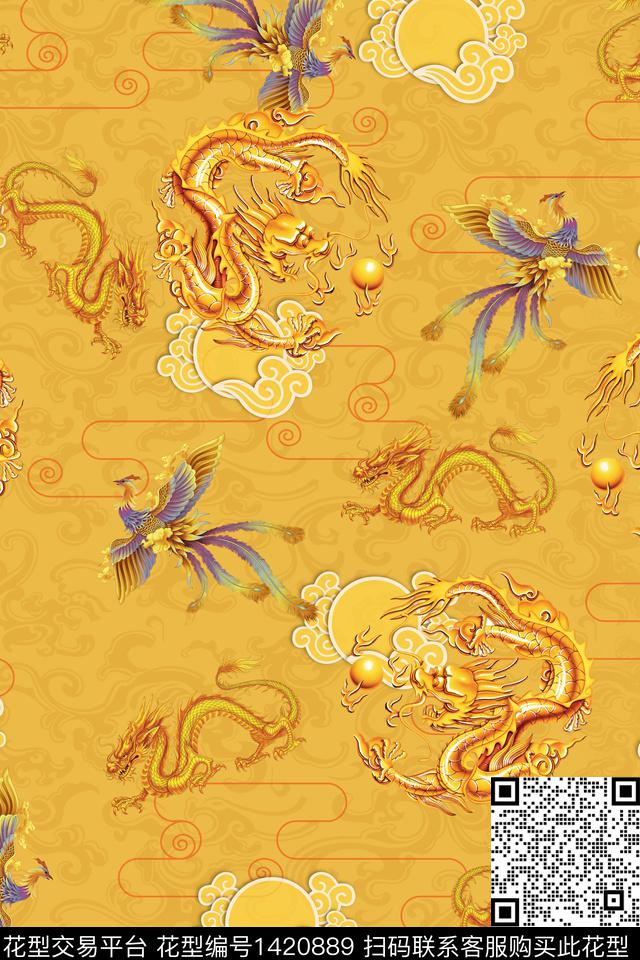 数码华亿平台花卉中国风数码印花华亿平台下载（图片编号: 1420889） - 瓦栏（Walan）