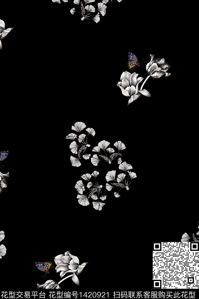 数码华亿平台花卉大牌风数码印花华亿平台下载（图片编号: 1420921） - 瓦栏（Walan）