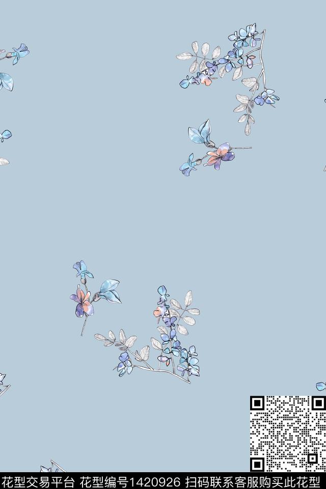数码华亿平台花卉大牌风数码印花华亿平台下载（图片编号: 1420926） - 瓦栏（Walan）