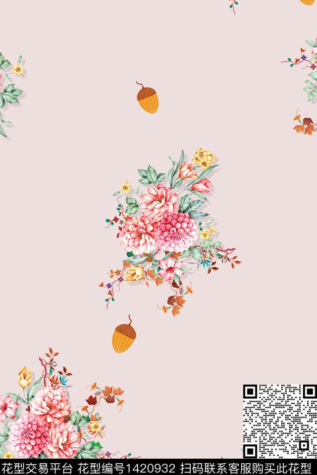 花卉大牌风小碎花数码印花华亿平台下载（图片编号: 1420932） - 瓦栏（Walan）