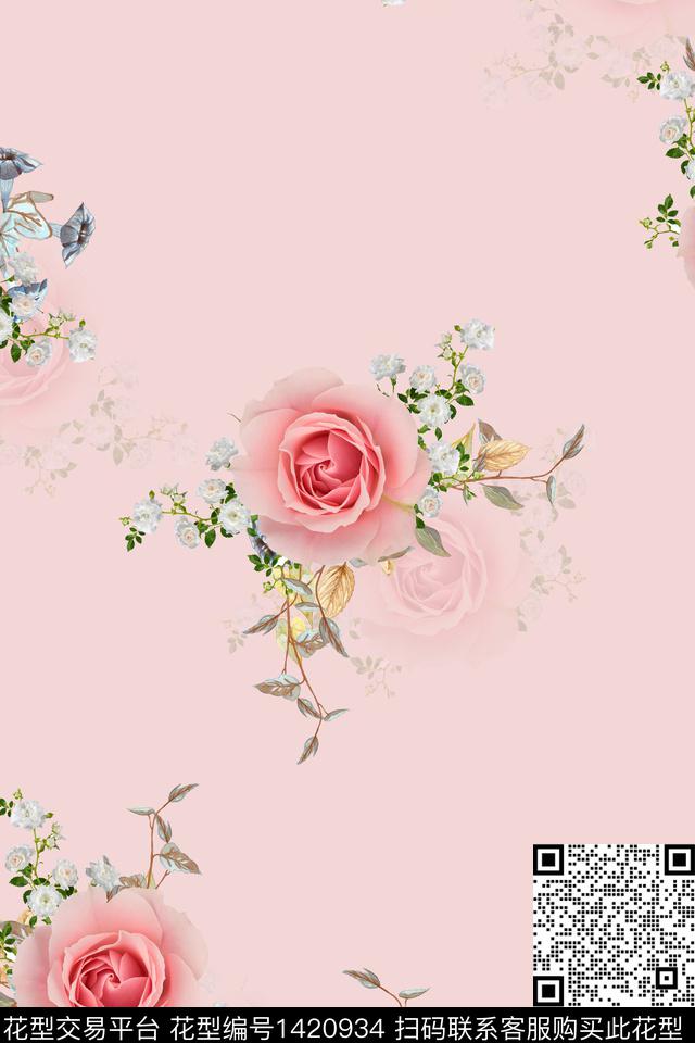 花卉大牌风小碎花数码印花华亿平台下载（图片编号: 1420934） - 瓦栏（Walan）