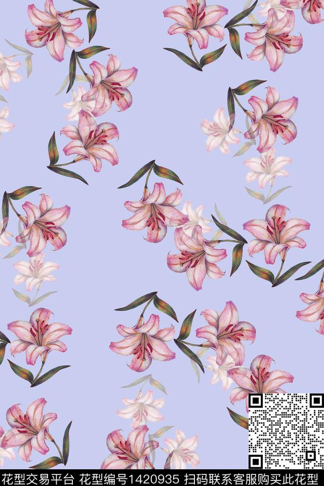 花卉大牌风小碎花数码印花华亿平台下载（图片编号: 1420935） - 瓦栏（Walan）