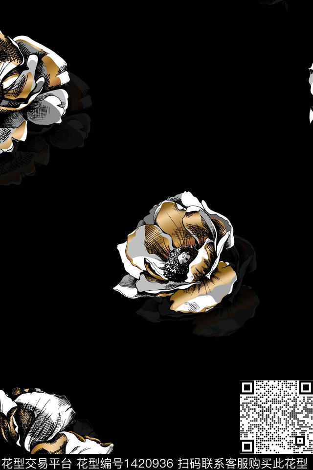 花卉大牌风小碎花数码印花华亿平台下载（图片编号: 1420936） - 瓦栏（Walan）