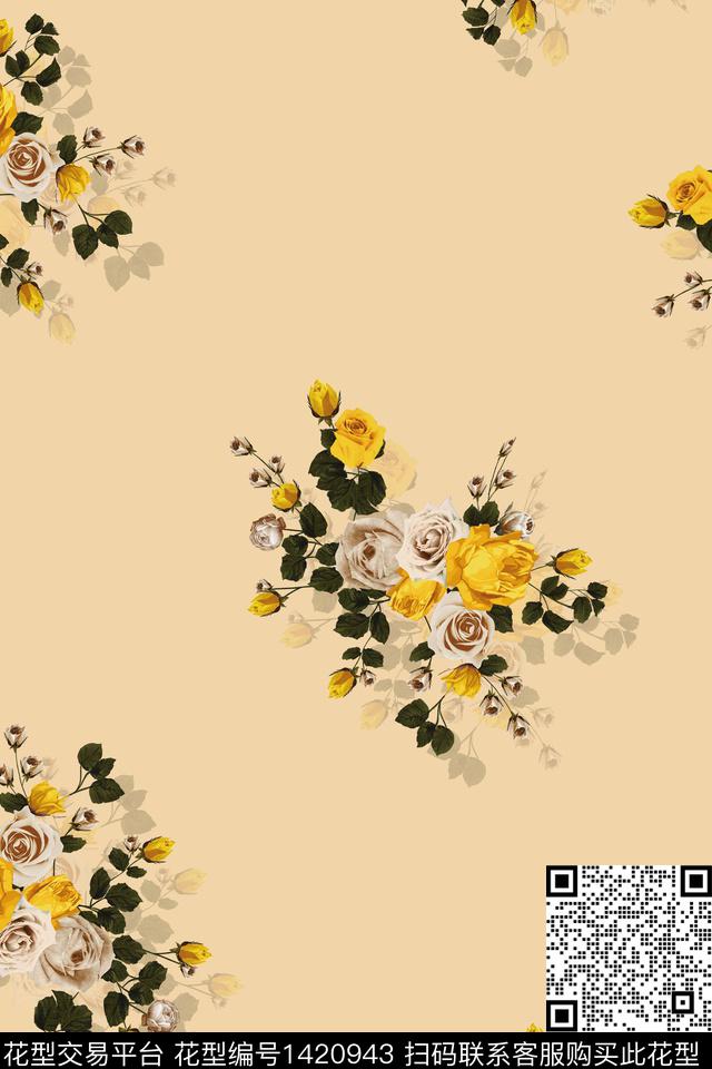 花卉大牌风小碎花数码印花华亿平台下载（图片编号: 1420943） - 瓦栏（Walan）