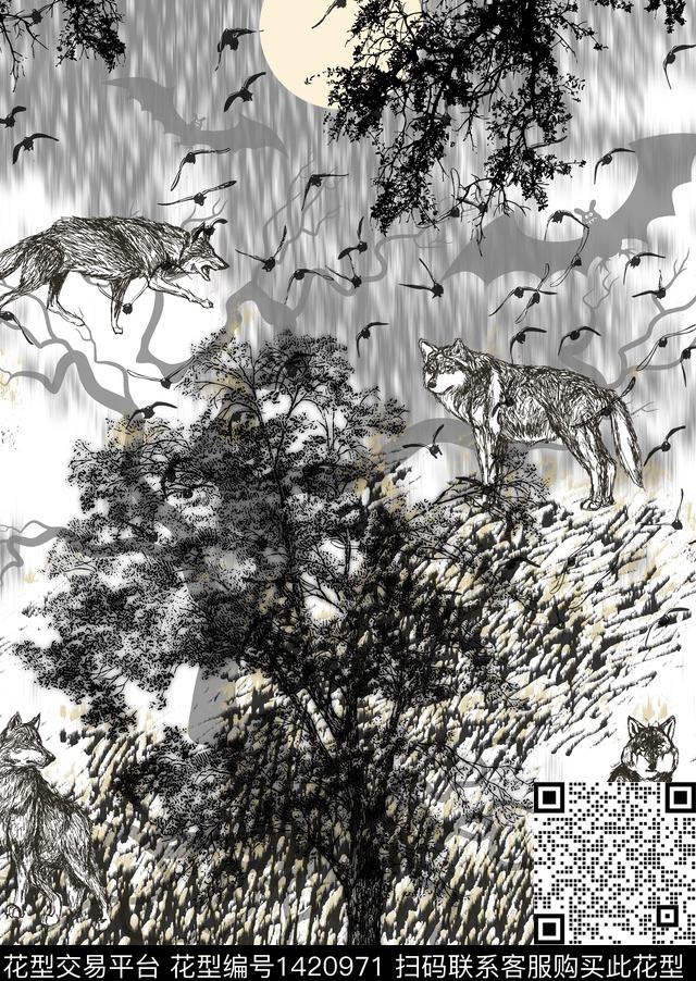 树林大牌风狼数码印花华亿平台下载（图片编号: 1420971） - 瓦栏（Walan）
