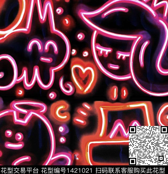 渐变字母趣味数码印花华亿平台下载（图片编号: 1421021） - 瓦栏（Walan）