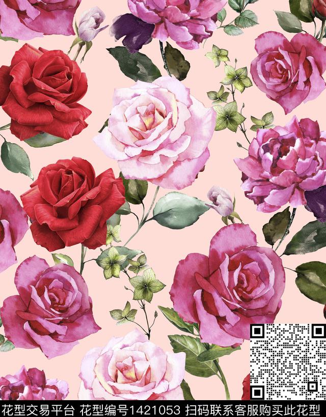 花卉春夏华亿平台热带华亿平台传统印花华亿平台下载（图片编号: 1421053） - 瓦栏（Walan）