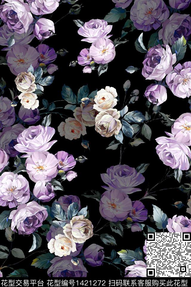 绿植树叶清爽底花卉大牌风数码印花华亿平台下载（图片编号: 1421272） - 瓦栏（Walan）