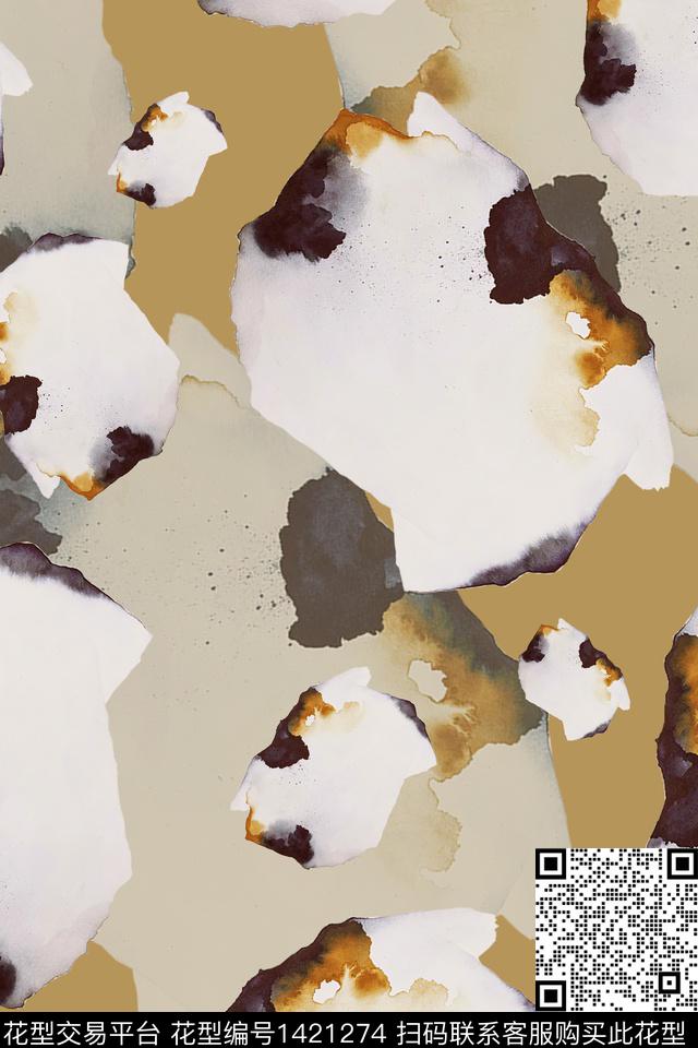 几何水彩肌理数码印花华亿平台下载（图片编号: 1421274） - 瓦栏（Walan）